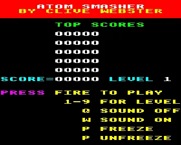 Atomsmasher (1983)(Romik Software) screen shot title